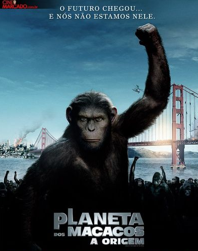 电影超人一只黑色猩猩高举手臂背景为桥是什么