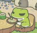 旅行青蛙表情下雪大帝犯困动态版