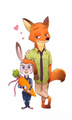 抖音尼克狐狸和朱迪兔情侣壁纸