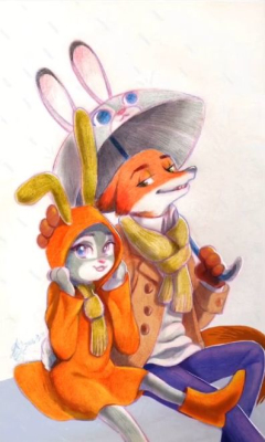 抖音尼克狐狸和朱迪兔情侣壁纸