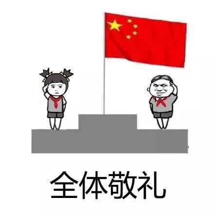 朋友圈升旗敬礼九宫格表情包素材