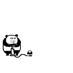 熊猫头打气筒表情包gif下载-熊猫头打气筒表情包