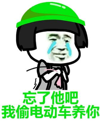 忘了他吧我偷电动车养你表情包