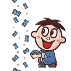 糖表情包,旺仔为我们带来各色美味的彩虹糖,九宫格旺仔撒糖可爱的不行