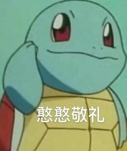 杰尼龟憨憨敬礼表情包_憨憨脸红表情包