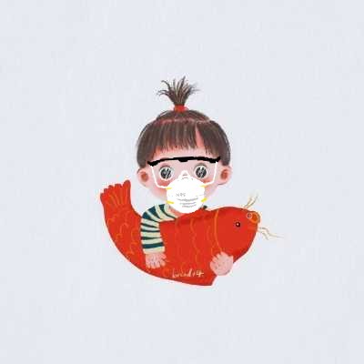2020戴口罩情侣头像可爱动漫图片