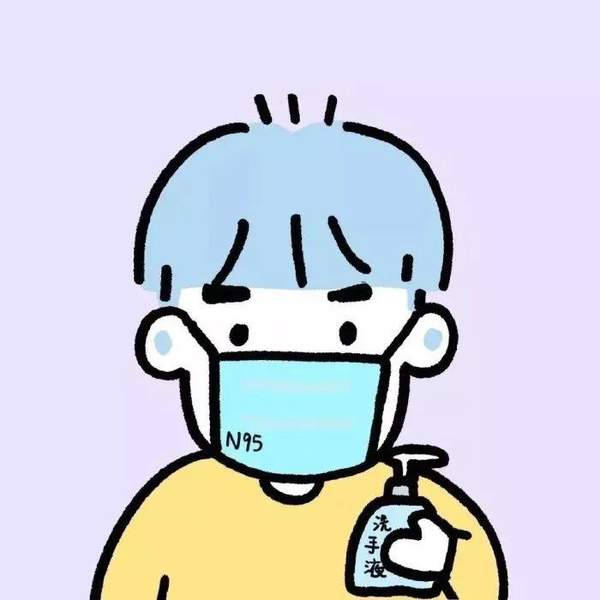 抖音新年情侣戴口罩头像(可爱卡通)