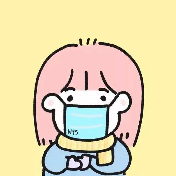 抖音新年情侣戴口罩头像(可爱卡通)